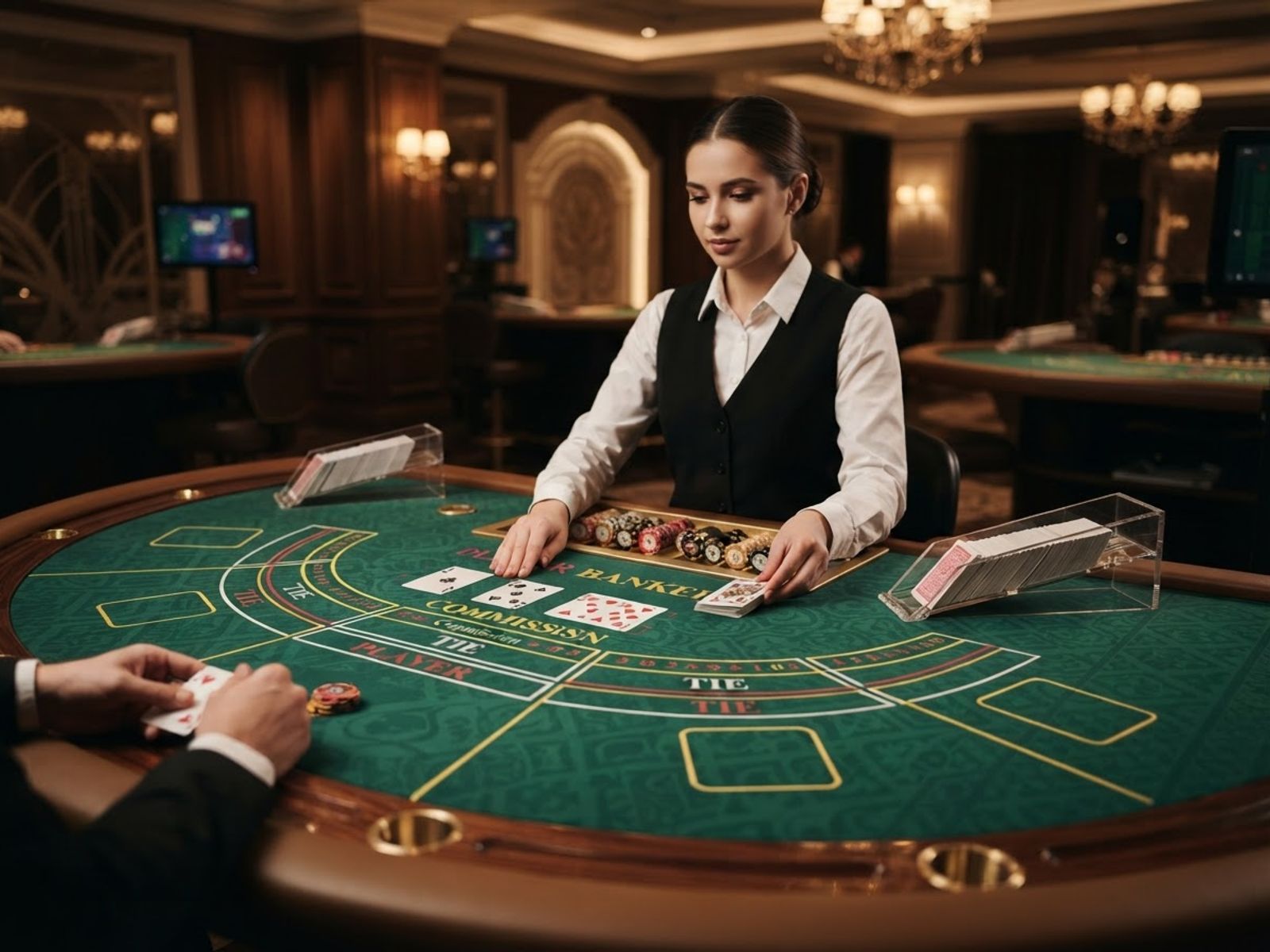 Table de baccarat live en casino