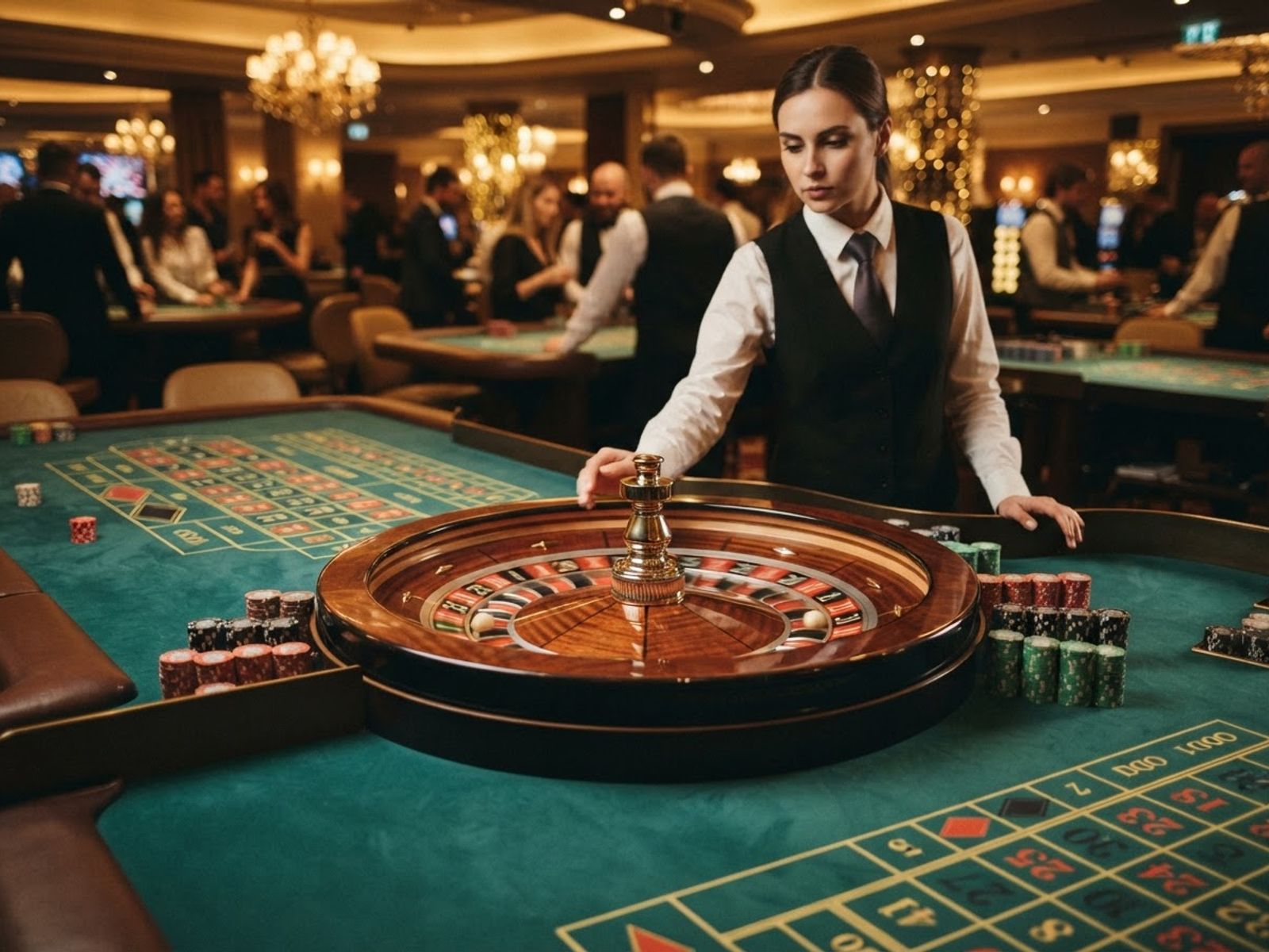Table de roulette live avec croupier